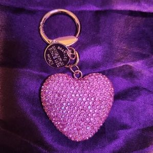 Pink Rhinestone Heart Bag Charm/Keychain